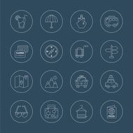 Travel line icon set N4