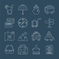 Travel line icon set N5
