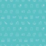 Shopping line icon pattern set N6