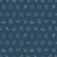 Shopping line icon pattern set N7