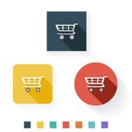 Shopping Cart Flat Icon Design Kit Set Collection