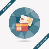 credit card flat icon with long shadow eps10 N87