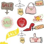 Sale signs newspaper and flyers clippings