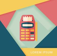 Credit card machine flat icon with long shadow eps10 N22