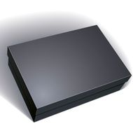 Package black box design isolated on white background template N4