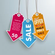 White Price Sticker Arrow Half