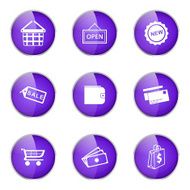Shopping Sign Violet Vector Button Icon Design Set 2 N12