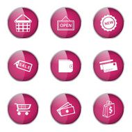 Shopping Sign Pink Vector Button Icon Design Set 2 N12