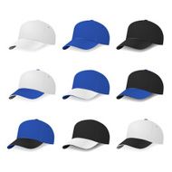 Two-color baseball caps with white blue and black colors N2