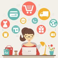 online shopping electronic commerce concept