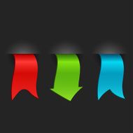 Set of promotional colored ribbons and labels N3