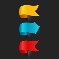 Set of promotional colored ribbons and labels N4
