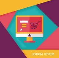 online shopping flat icon with long shadow eps10 N89