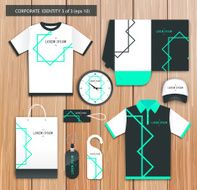 Vector artistic corporate identity template with color elements N15