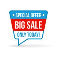 Big sale tag for online shop in flat design Use