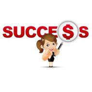 People Set - Business Businesswoman Success and dollar