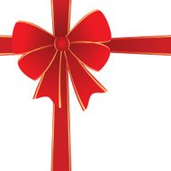 Red ribbon with bow isolated on white background N2