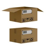 set of boxes isolated on white background