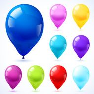 Color balloons icons set N2