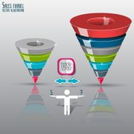 Conversion or sales funnel 3d vector graphics N3
