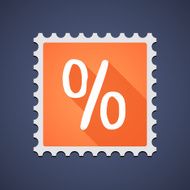 Mail stamp icon with a discount sign
