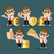 People Set - Business Office man finance set Gold