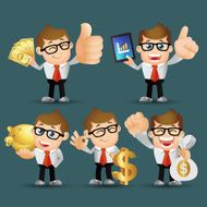 People Set - Business Businessman finance set Gold