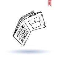 Wallet icon hand drawn illustration N2