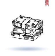 Money icon hand drawn illustration N3