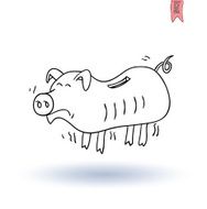 pig Bank icon hand drawn illustration N4