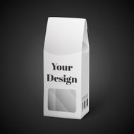 White Package Box Illustration Isolated On Black Background Product Packing N39