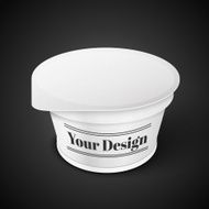 White Short And Stout Tub Food Plastic Container For Dessert