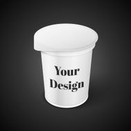 White Short And Stout Tub Food Plastic Container For Dessert N2