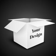 White Package Box Illustration Isolated On Black Background Product Packing N41