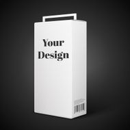 White Package Box Illustration Isolated On Black Background Product Packing N43