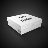 White Package Box Illustration Isolated On Black Background Product Packing N45
