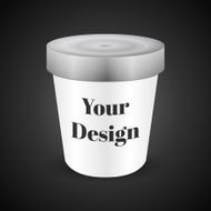 White Food Plastic Tub Bucket Container For Dessert Yogurt Ice
