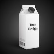 Milk Juice Beverages Carton Package Blank White On Black Background N5
