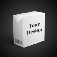 Milk Juice Beverages Carton Package Blank White On Black Background N6