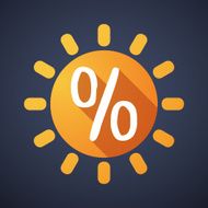 Sun icon with a discount sign
