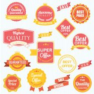 Set of vector stickers and ribbons N17