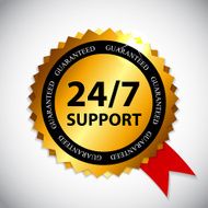 Vector 24 7 SUPPORT Sign Label Template N15