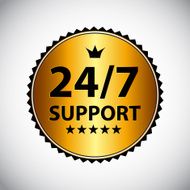 Vector 24 7 SUPPORT Sign Label Template N16