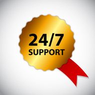 Vector 24 7 SUPPORT Sign Label Template N17