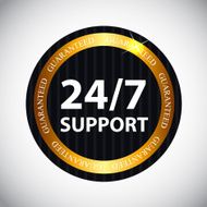 Vector 24 7 SUPPORT Sign Label Template N19