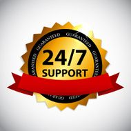 Vector 24 7 SUPPORT Sign Label Template N20