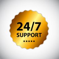 Vector 24 7 SUPPORT Sign Label Template N21