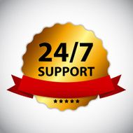 Vector 24 7 SUPPORT Sign Label Template N22