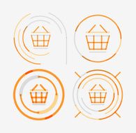 Thin line neat design icon set shopping cart N4
