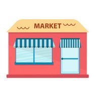 Vector illustration with flat store building